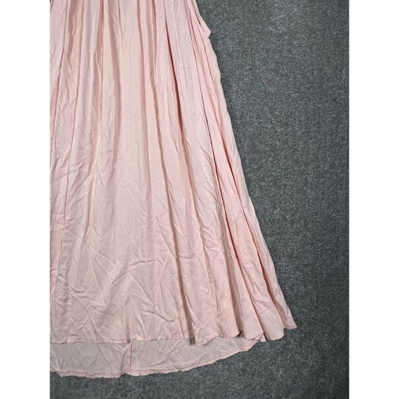 Kirundo Sleeveless Halter Pleated Dress Womens Size Large Peach-Pink Keyhole NWT - Picture 6 of 12